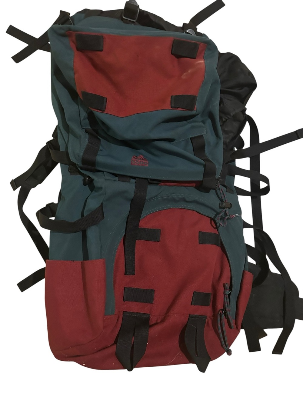 Ems 5000 Vintage Outdoor Daypack Backpack - Teal & Red
